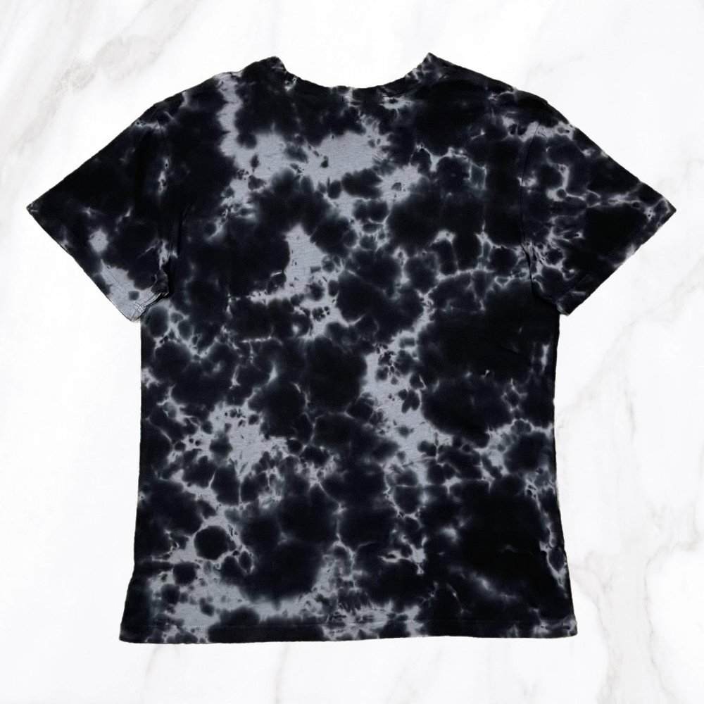 NWT Monrow Men's Black Tie Dye Relaxed Crewneck 100% Cotton T-Shirt, Size S - Picture 3 of 6